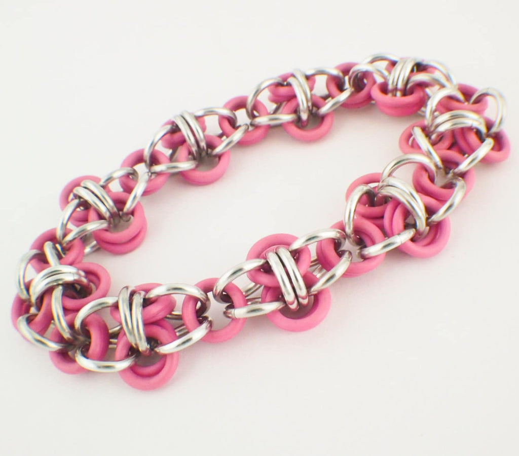 Premium Diamondback Stretch Chainmaille Bracelet Kit - Rubber and Aluminum