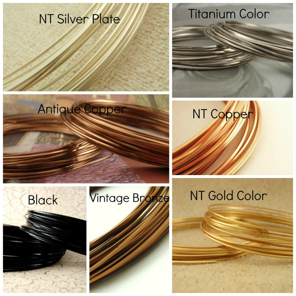 Square Wire Non Tarnish 18 and 21 gauge - Copper, Vintage Bronze, Gold, Silver, Titanium, Antique Copper, Black, Rose Gold - 100% Guarantee