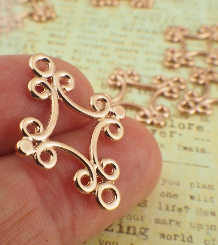 5 Fancy Diamond Links  - 18mm X 17mm - Silver Plated, Gold Plated or Gunmetal - 100% Guarantee