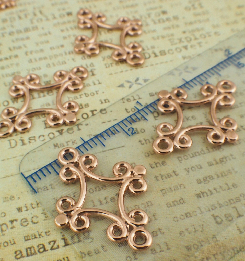 5 Fancy Diamond Links  - 18mm X 17mm - Silver Plated, Gold Plated or Gunmetal - 100% Guarantee