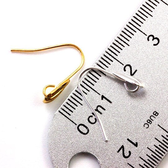 Large Teardrop Ear Wires - 2 Styles in Silver or Gold Plated Brass - Buy in Quantity and Save