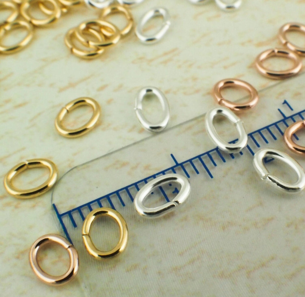 100 Oval Jump Rings in Silver Plate, Gold Plate, Antique Gold and Gunmetal - Best Commercially Made