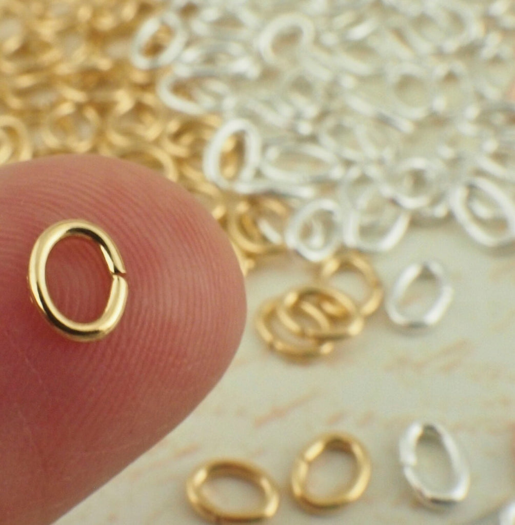 100 Oval Jump Rings in Silver Plate, Gold Plate, Antique Gold and Gunmetal - Best Commercially Made
