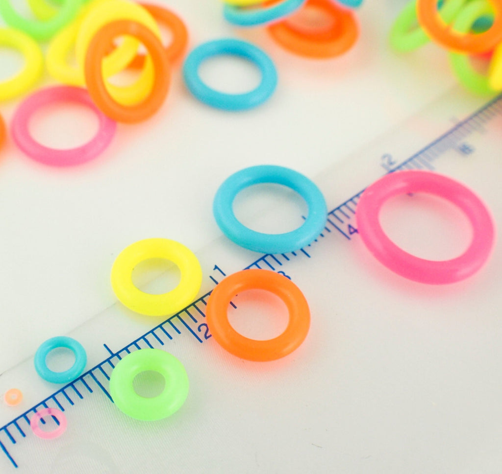Neon Silicone Jump Rings YOU Pick Color and Size