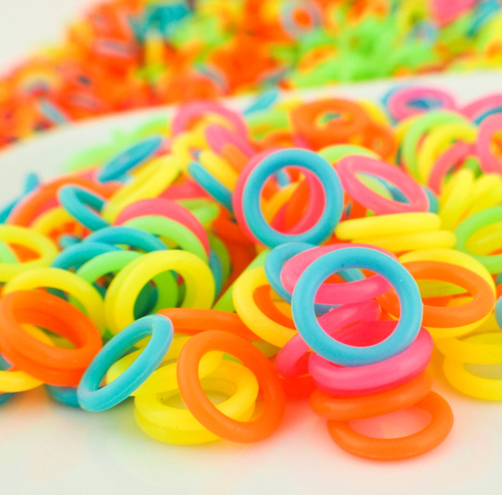 Neon Silicone Jump Rings YOU Pick Color and Size