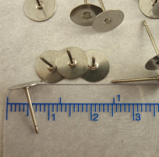 You Pick the Size - 20 Pairs Titanium Earring Posts with Pads - Hypoallergenic - Glue On  - Made in the USA