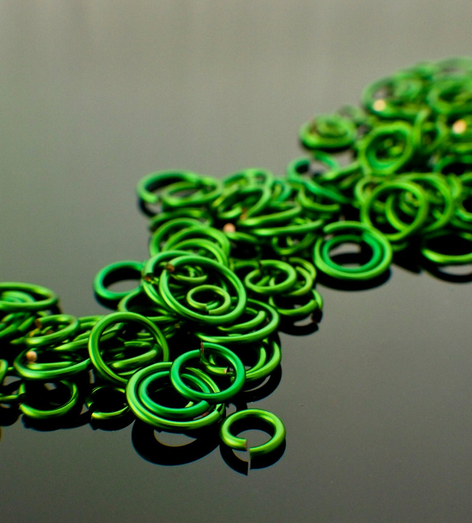 100 Green Jump Rings Custom Handmade in 10, 12, 14,16, 18, 20, 22  or 24 gauge - 100% Guarantee