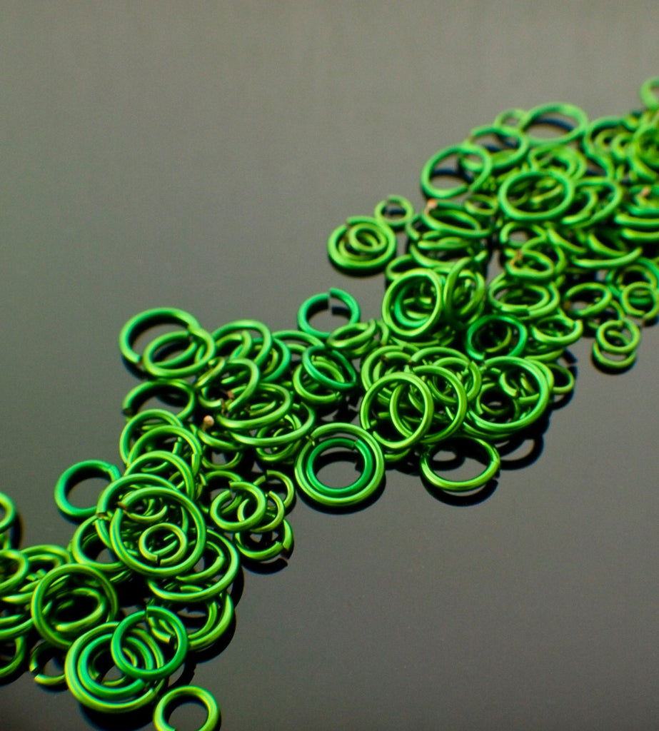 100 Green Jump Rings Custom Handmade in 10, 12, 14,16, 18, 20, 22  or 24 gauge - 100% Guarantee