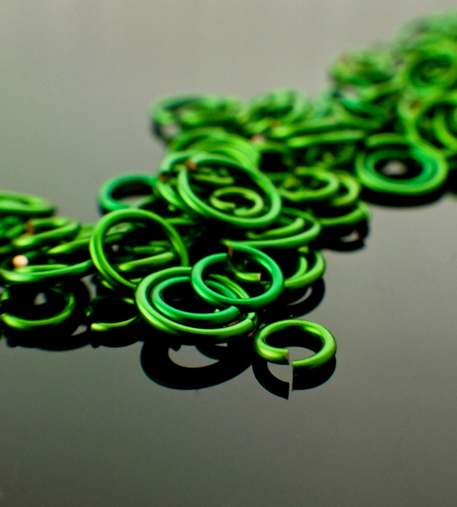 100 Green Jump Rings Custom Handmade in 10, 12, 14,16, 18, 20, 22  or 24 gauge - 100% Guarantee
