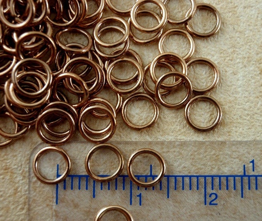 Soldered Closed Bronze Jump Rings in 14, 15, 19 and 21 gauge - Also Antique Bronze