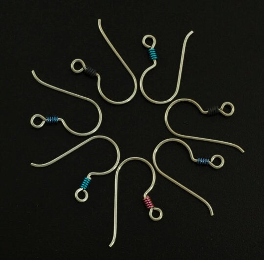 5 Anodized Niobium Bead Coils 5mm Long - 2mm ID