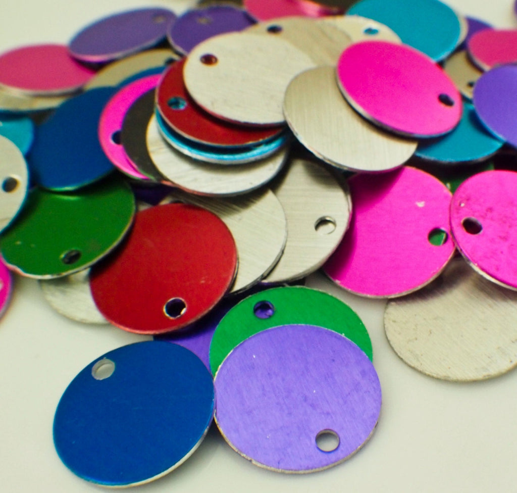 25 Round Economical Aluminum Stamping Blanks - 17.5mm - 10 Anodized Finishes Available - 100% Guarantee