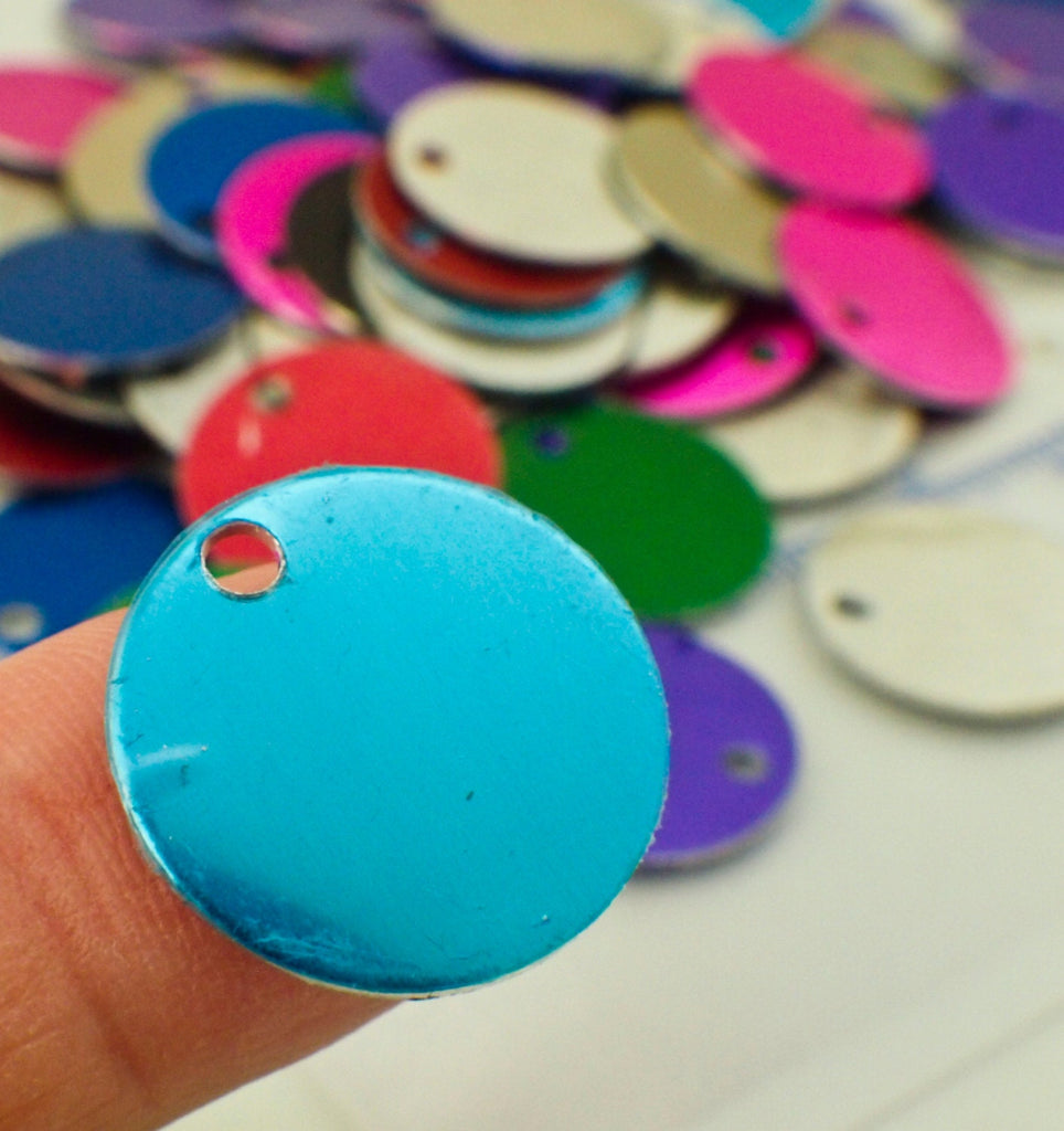 25 Round Economical Aluminum Stamping Blanks - 17.5mm - 10 Anodized Finishes Available - 100% Guarantee