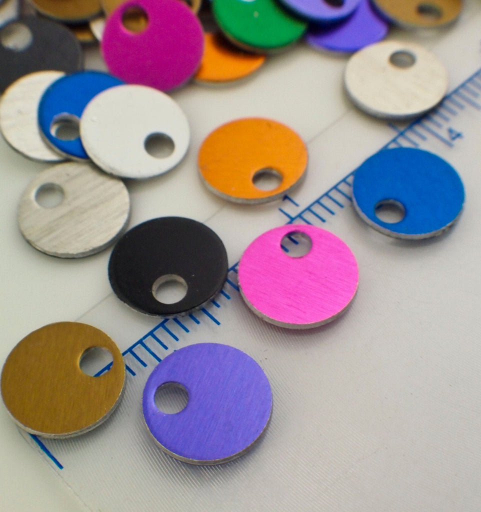 25 Round Economical Aluminum Stamping Blanks - 9mm - 11 Anodized Finishes Available - 100% Guarantee