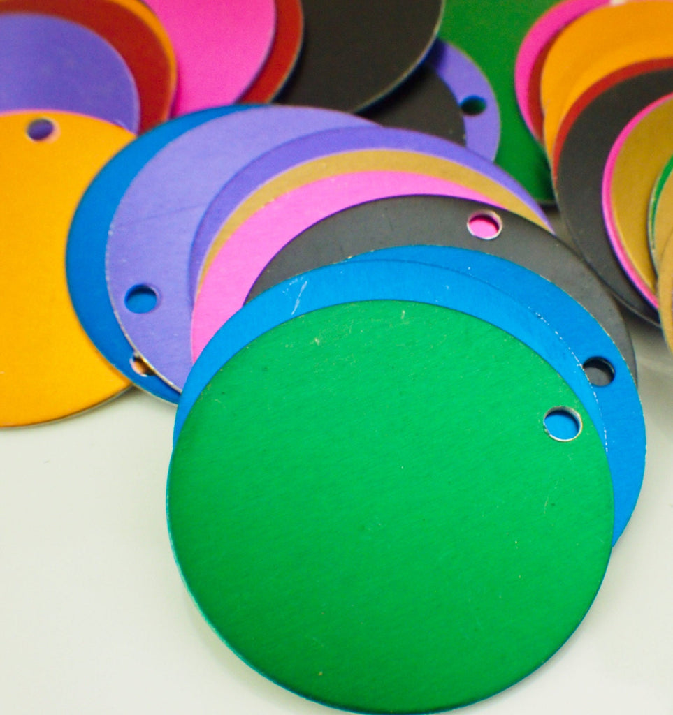 15 Round Aluminum Stamping Blanks, Discs, Tags - 38mm - You Pick Color - Economical, Lightweight - 100% Guarantee