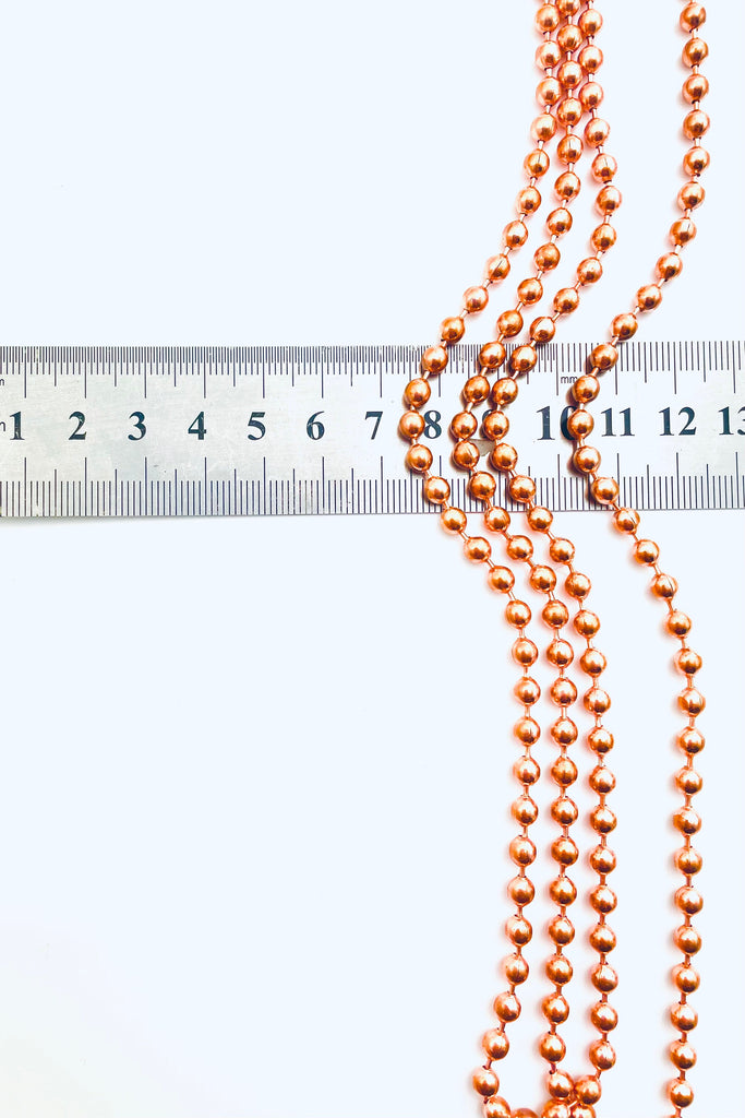 Solid Copper Ball Chain 4.5mm - By the Foot or Finished with Free Connectors - Shiny or Antique Finish - Made in USA