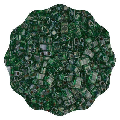 Transparent Green Picasso Miyuki Half Tila Beads - 2.3mm X 5mm - 100% Guarantee