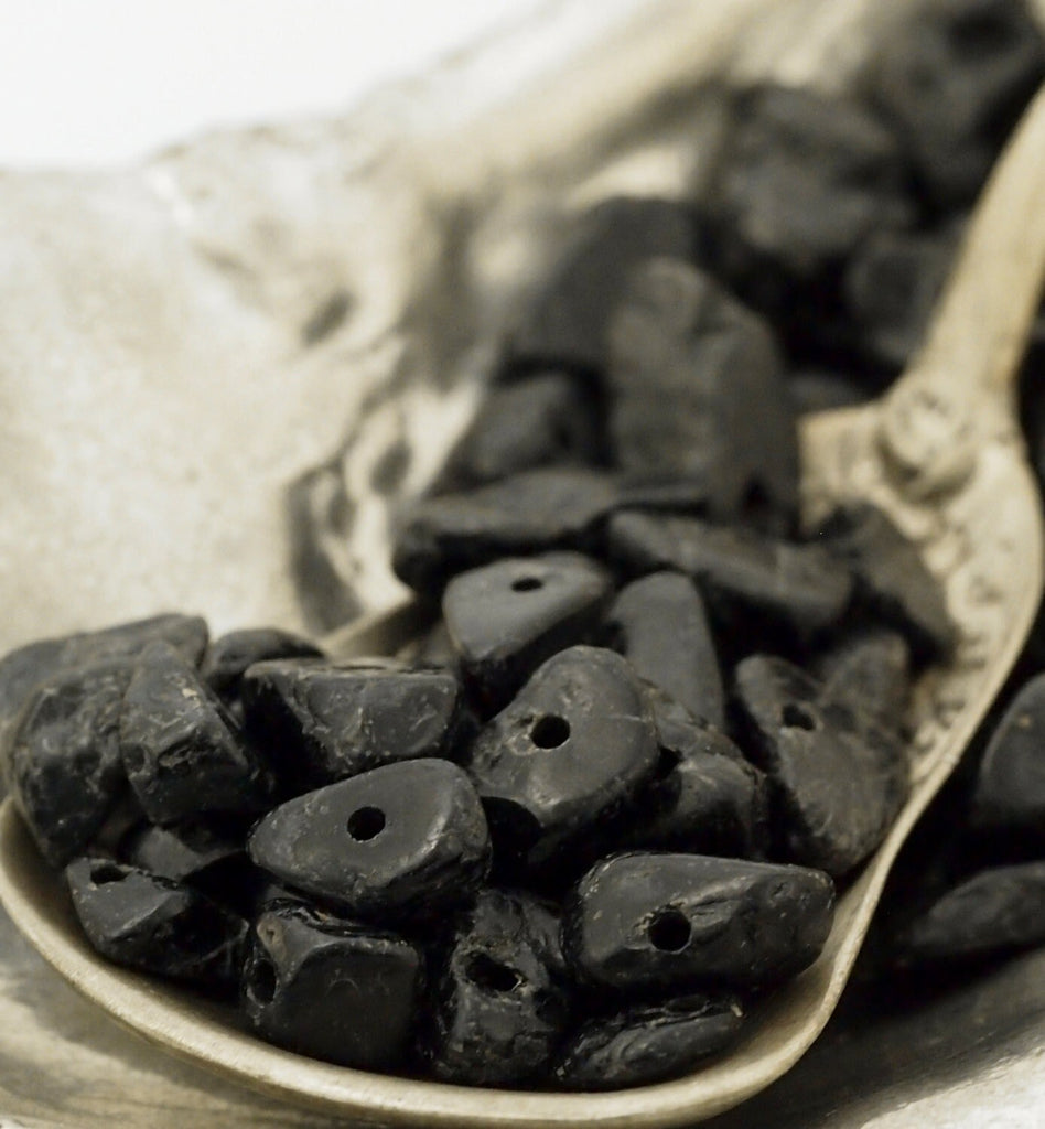 100 - Black Tourmaline Chip Beads - 24 Grams - 100% Guaranteed Satisfaction