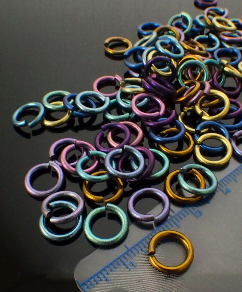 100 Anodized Titanium Jump Rings in 14, 16, 18, 20 or 22 Gauge, You Pick the Size and Color