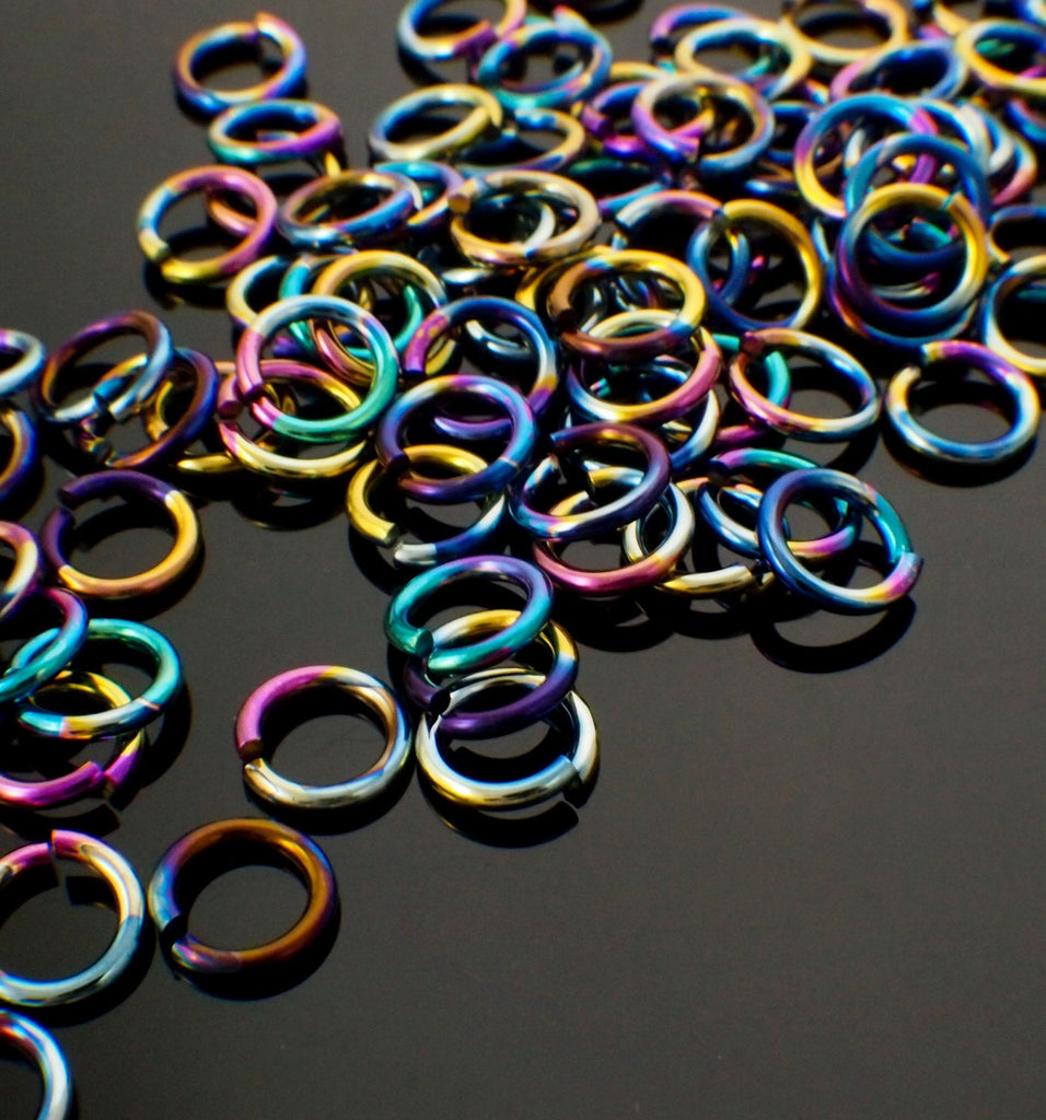 50 Colorful Anodized Niobium Jump Rings 14 gauge - You Pick Diameter and Color