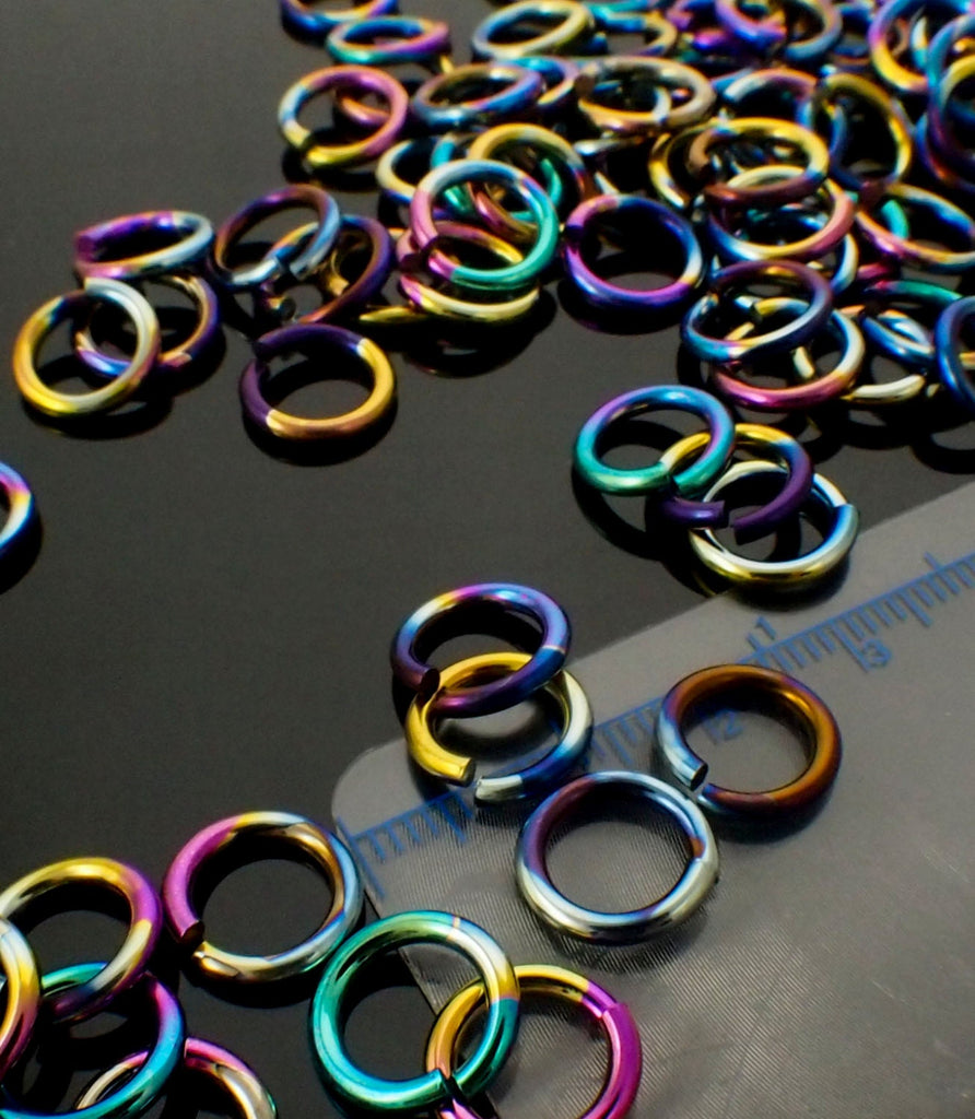 50 Colorful Anodized Niobium Jump Rings 14 gauge - You Pick Diameter and Color