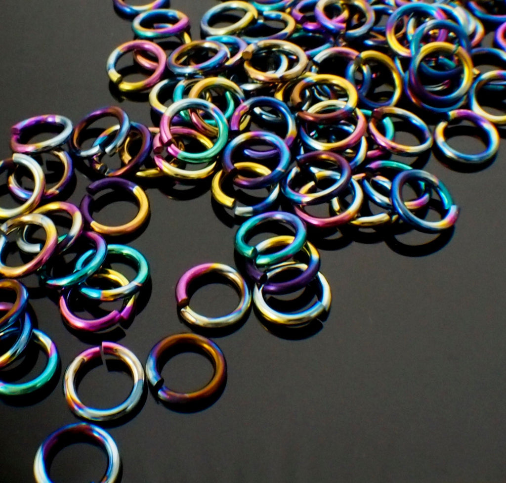 50 Colorful Anodized Niobium Jump Rings 14 gauge - You Pick Diameter and Color