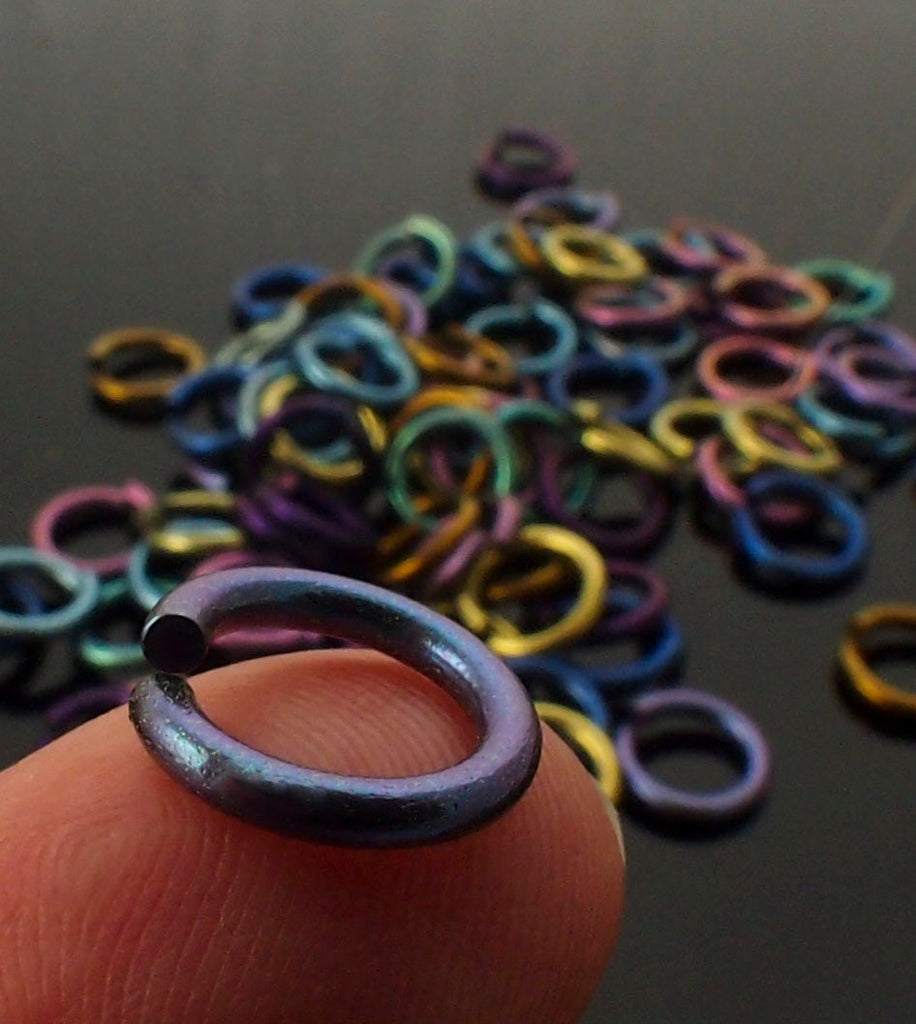 50 Colorful Anodized Niobium Jump Rings 14 gauge - You Pick Diameter and Color