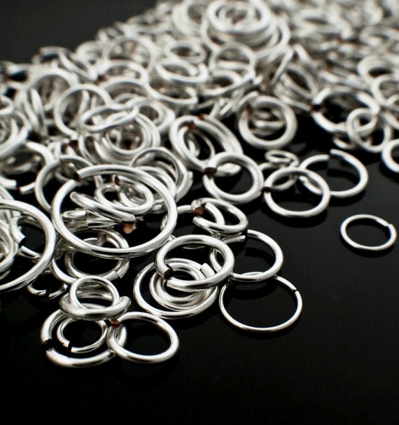 100 Premium Jump Rings Half Hard Fine Silver with Copper Core 14, 16, 18, 20, 22, 24 gauge Custom Handmade - 100% Guarantee