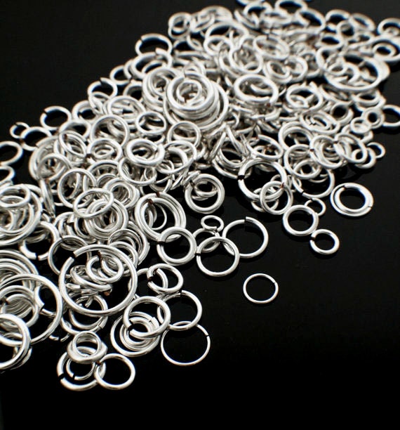 100 Premium Jump Rings Half Hard Fine Silver with Copper Core 14, 16, 18, 20, 22, 24 gauge Custom Handmade - 100% Guarantee