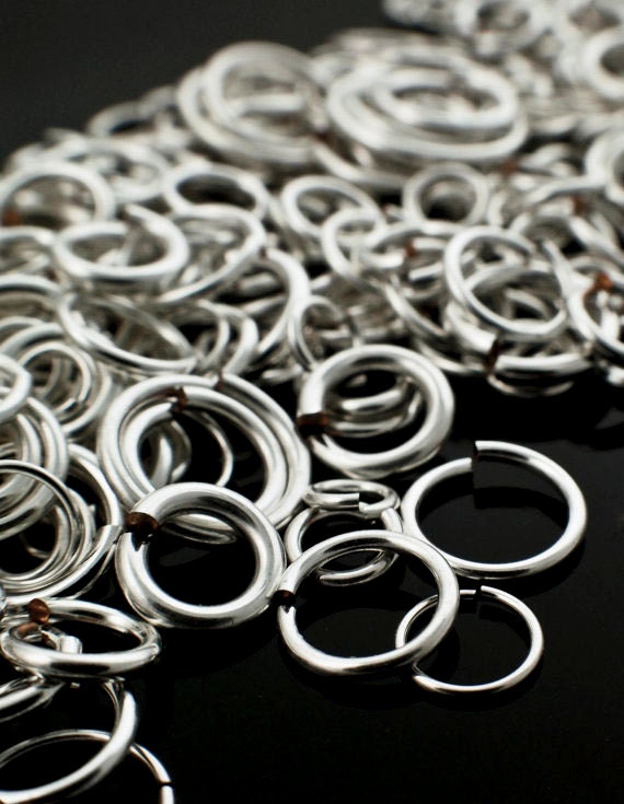 100 Premium Jump Rings Half Hard Fine Silver with Copper Core 14, 16, 18, 20, 22, 24 gauge Custom Handmade - 100% Guarantee