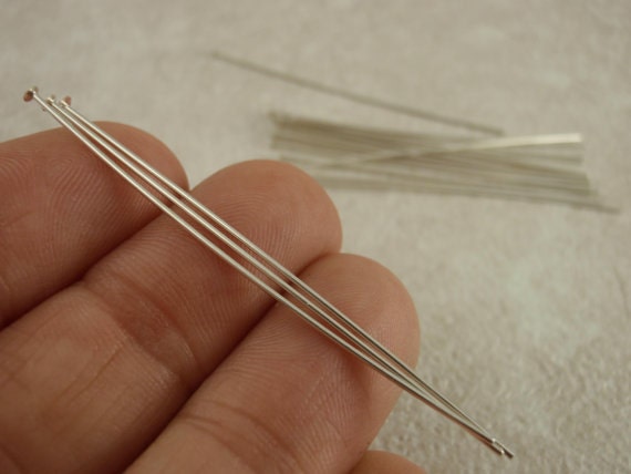 50 Silver Filled Flat Head Pins - White Brass Core - 22, 24, 26 gauge 1.5 or 2 inch - Shiny or Antique Silver
