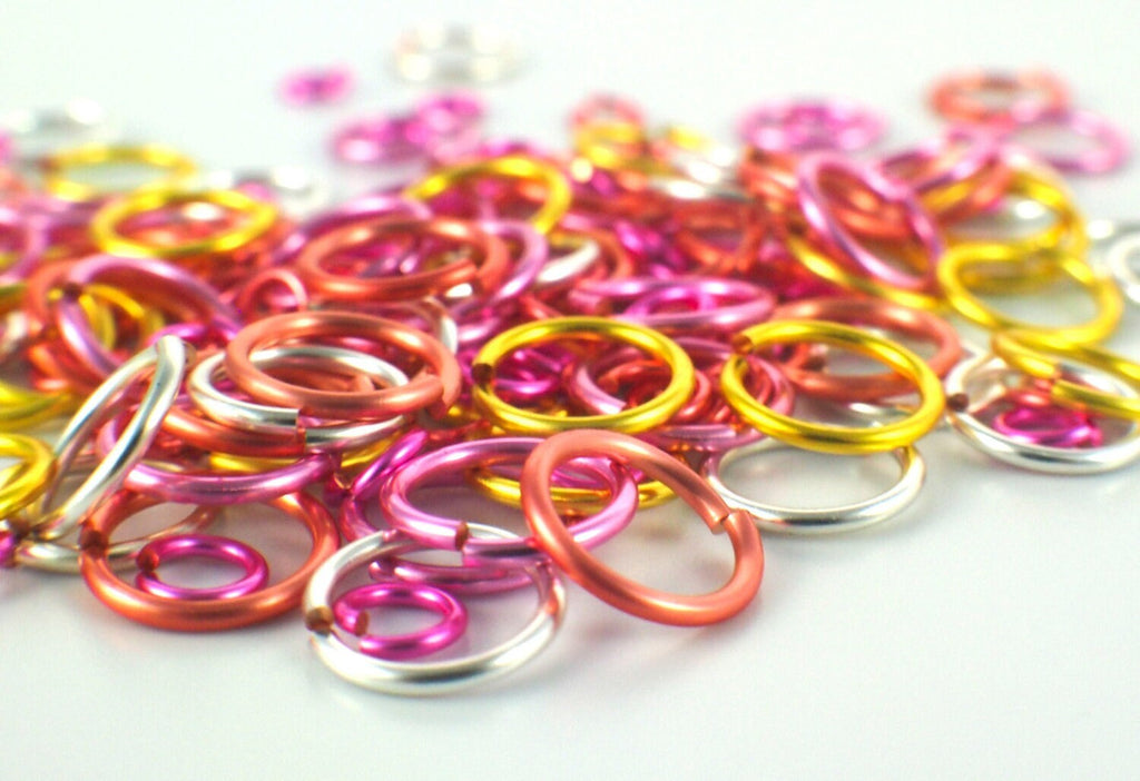 100 Pink Lemonade Jump Rings - 18, 20, 22 gauge  - You Pick Diameter - 100% Guarantee