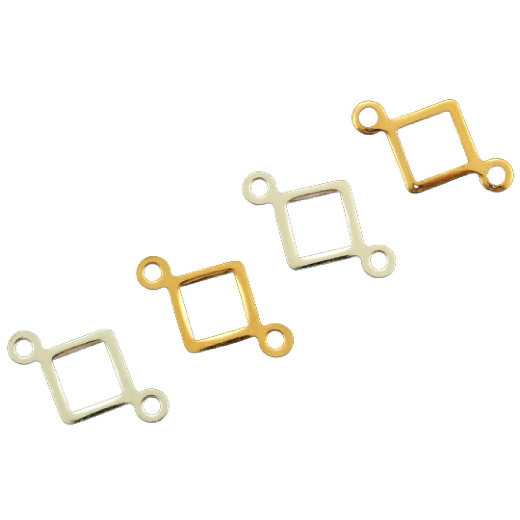 10 Square Links - 19mm - Silver Plated or Gold Plated - 100% Guarantee