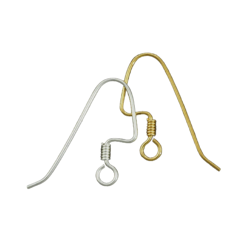 8 Pairs Economical Perfect Balance Ear Wires with Coils in Gold Plate or Silver Plate