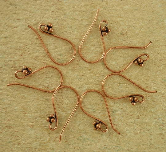 Copper Ear Wires - 4 Ball Accent