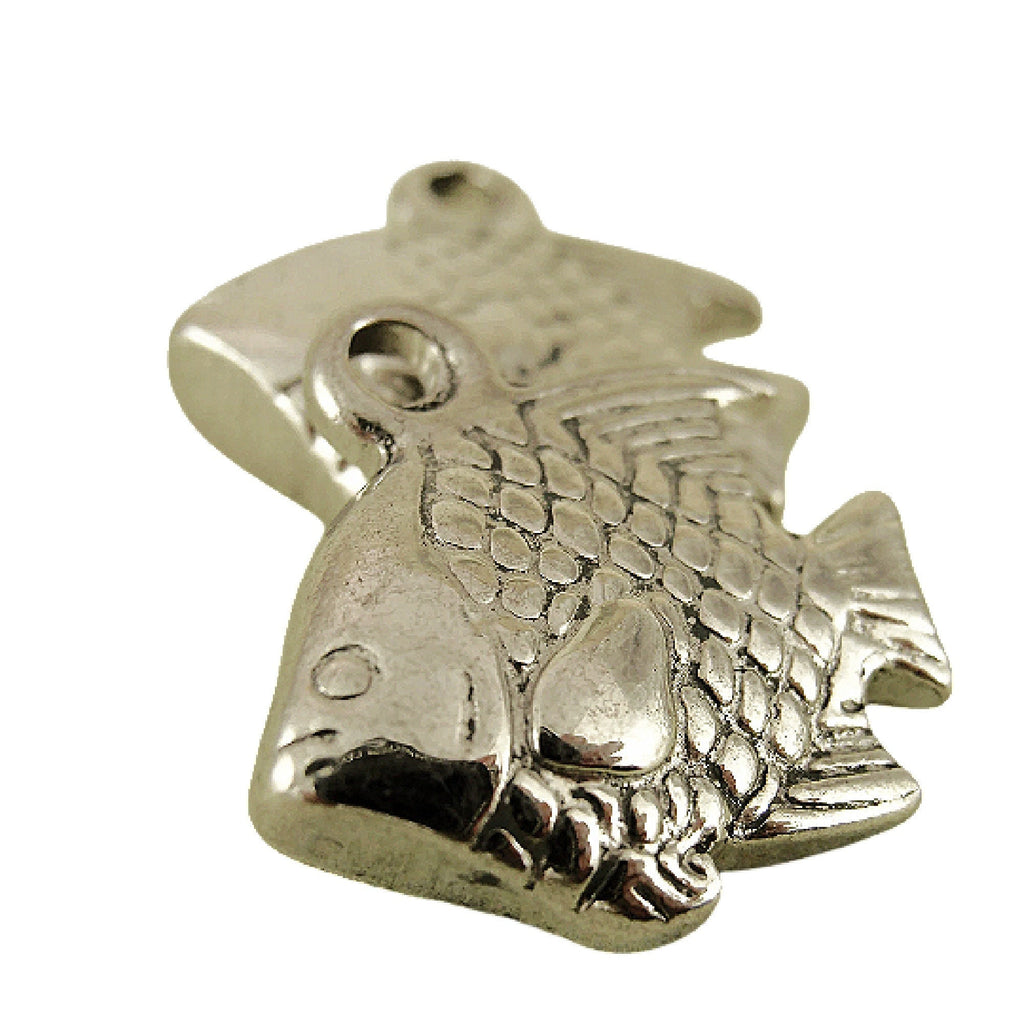 Stainless Steel Fish Charm, Pendant 18mm X 13mm
