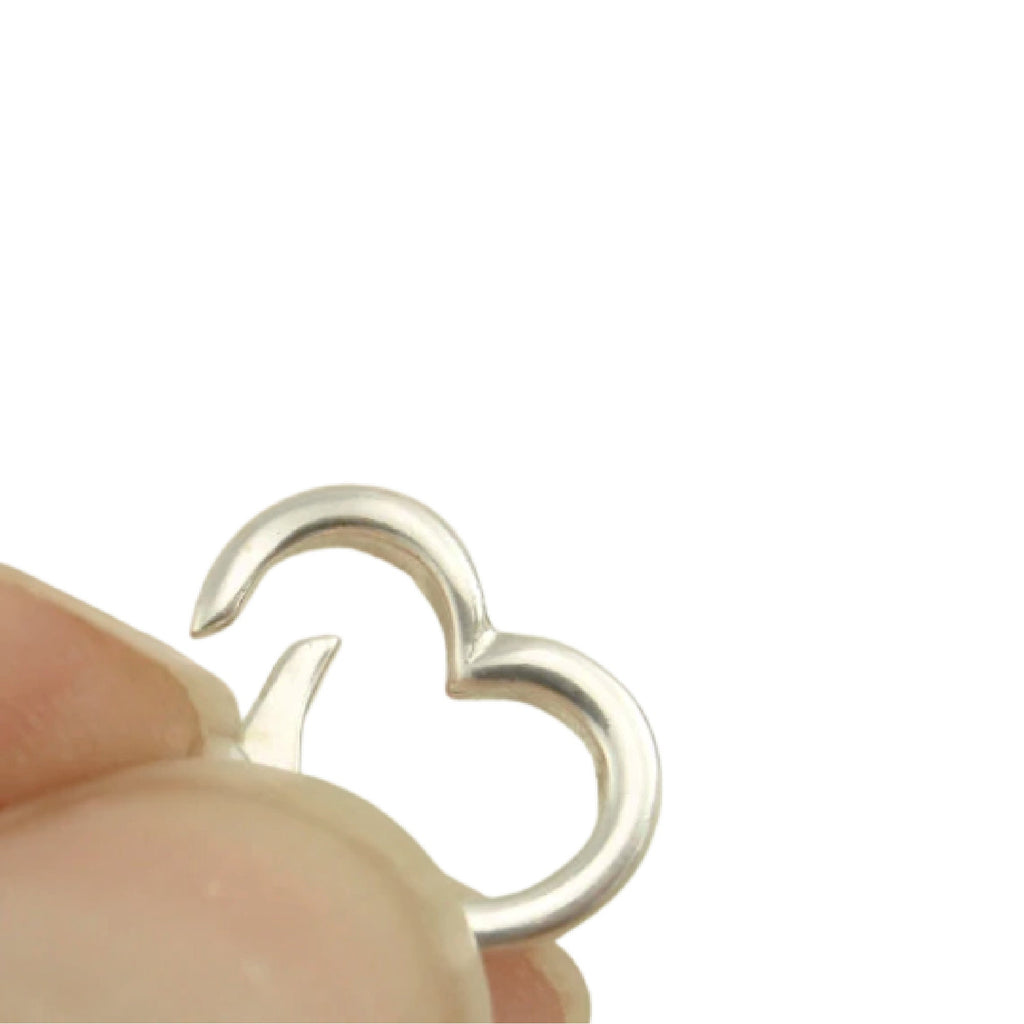 Sterling Silver Ring Holding Heart Necklace - Small