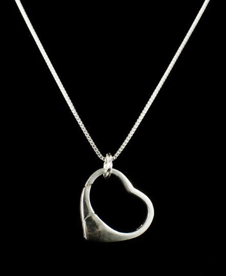 Sterling Silver Ring Holding Heart Necklace - Small