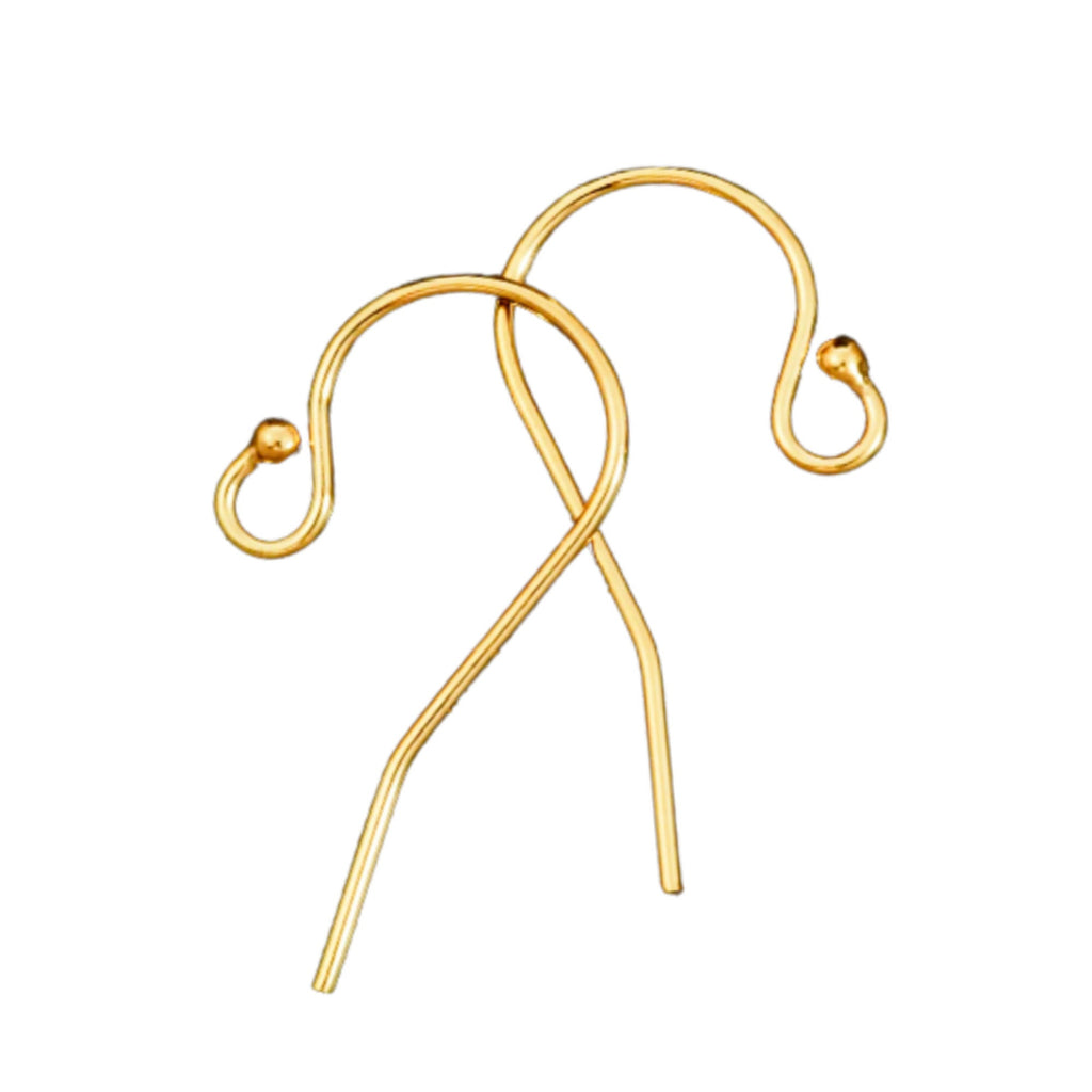 1 Pair 14kt Gold Ball Ear Wires in 21 gauge - 22mm X 10mm