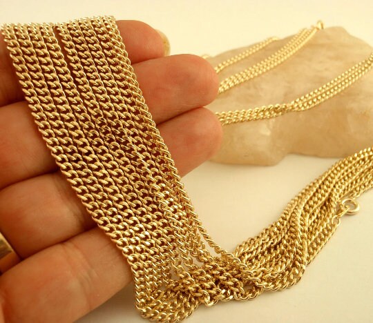 3mm Silver or Gold Plate Diamond Cut Curb Chain - Made in the USA - 24inch FInished Necklace
