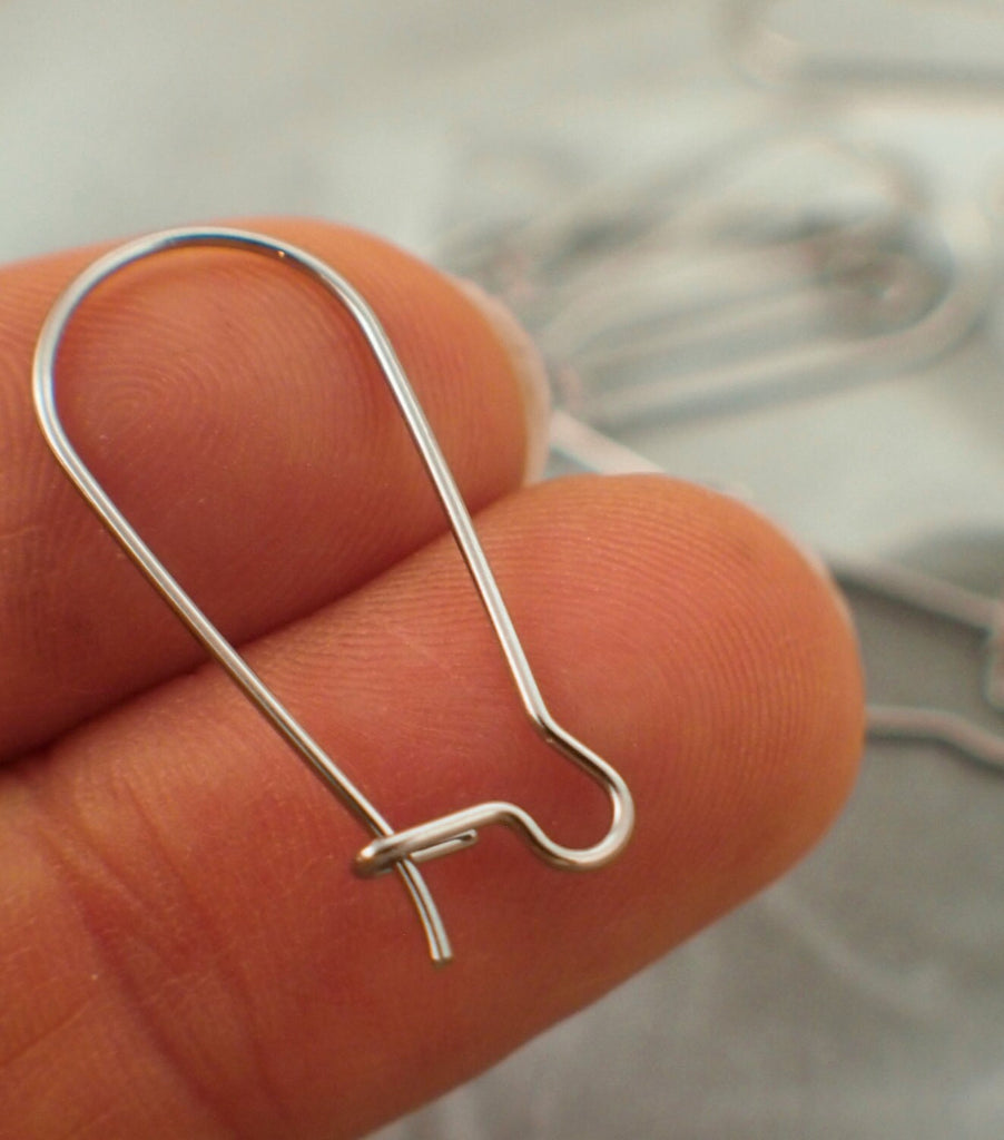 20 Pairs Surgical Stainless Steel Kidney Ear Wires - Long 25mm