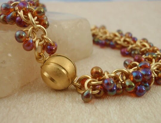 Red Lined Crystal Glass Drop Beads by Miyuki