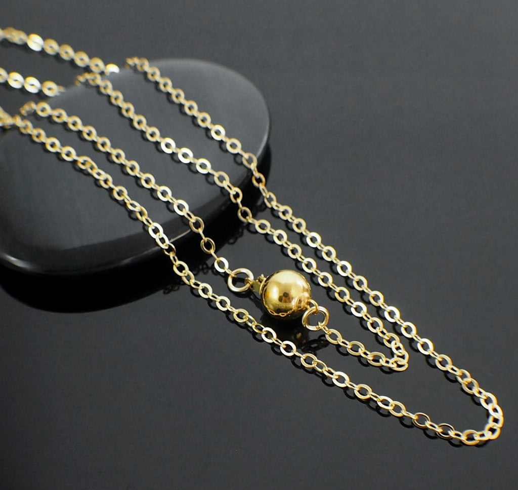 14kt Gold Filled Chain - 2.3mm Flat Oval Cable - Made in the USA - By The Foot for Finished with Clasp