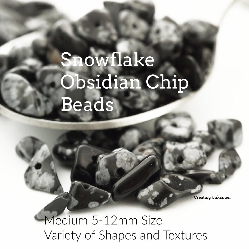 100 - Snowflake Obsidian Chip Beads - 24 Grams - 100% Guaranteed Satisfaction