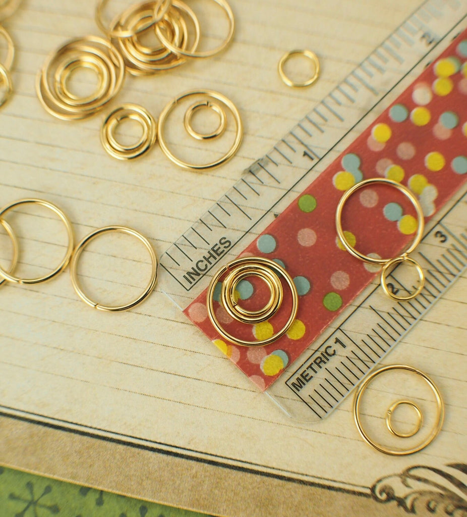 100 Gold Plated Jump Rings - 16, 18, 20, 22 Gauge - Best Commercially Made - 4mm, 5mm, 6mm, 7mm, 8mm, 9mm, 10mm, 12mm 100 % Guarantee