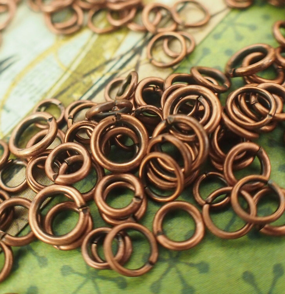 100 Antique Copper Jump Rings in 18, 20, 22 gauge - Best Commercially Made - 100 % Guarantee