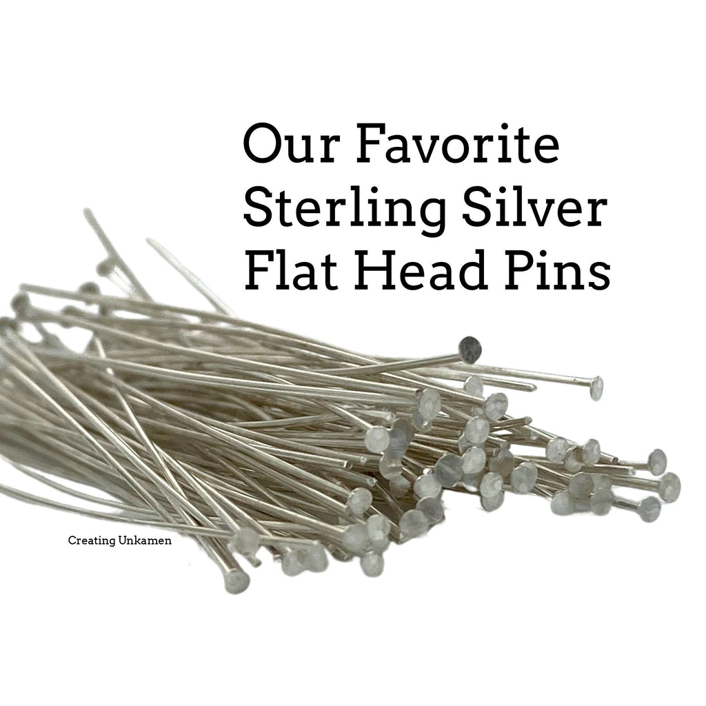 10 Sterling Silver Flat Head Pins - You Pick Gauge and Length - 20, 24, and 26 gauge - Perfect for Gems - 100% Guarantee