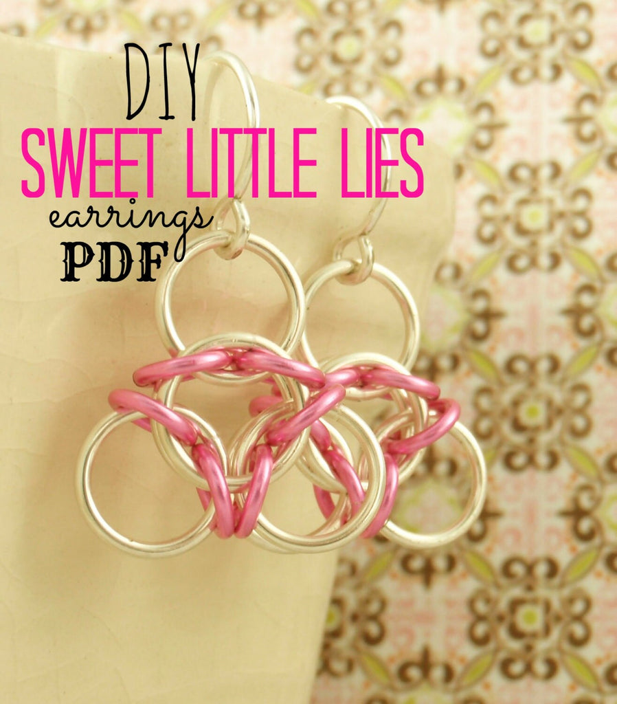 Sweet Little Lies Earring Tutorial - Instant Download pdf - Easy Fashion Chainmaille Jewelry