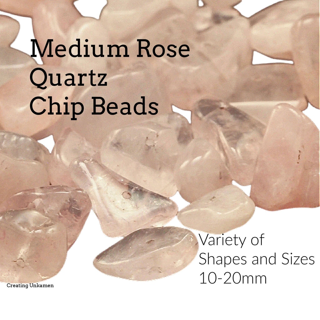 Medium Rose Quartz Chip Beads - 48 grams - 100% Guarantee