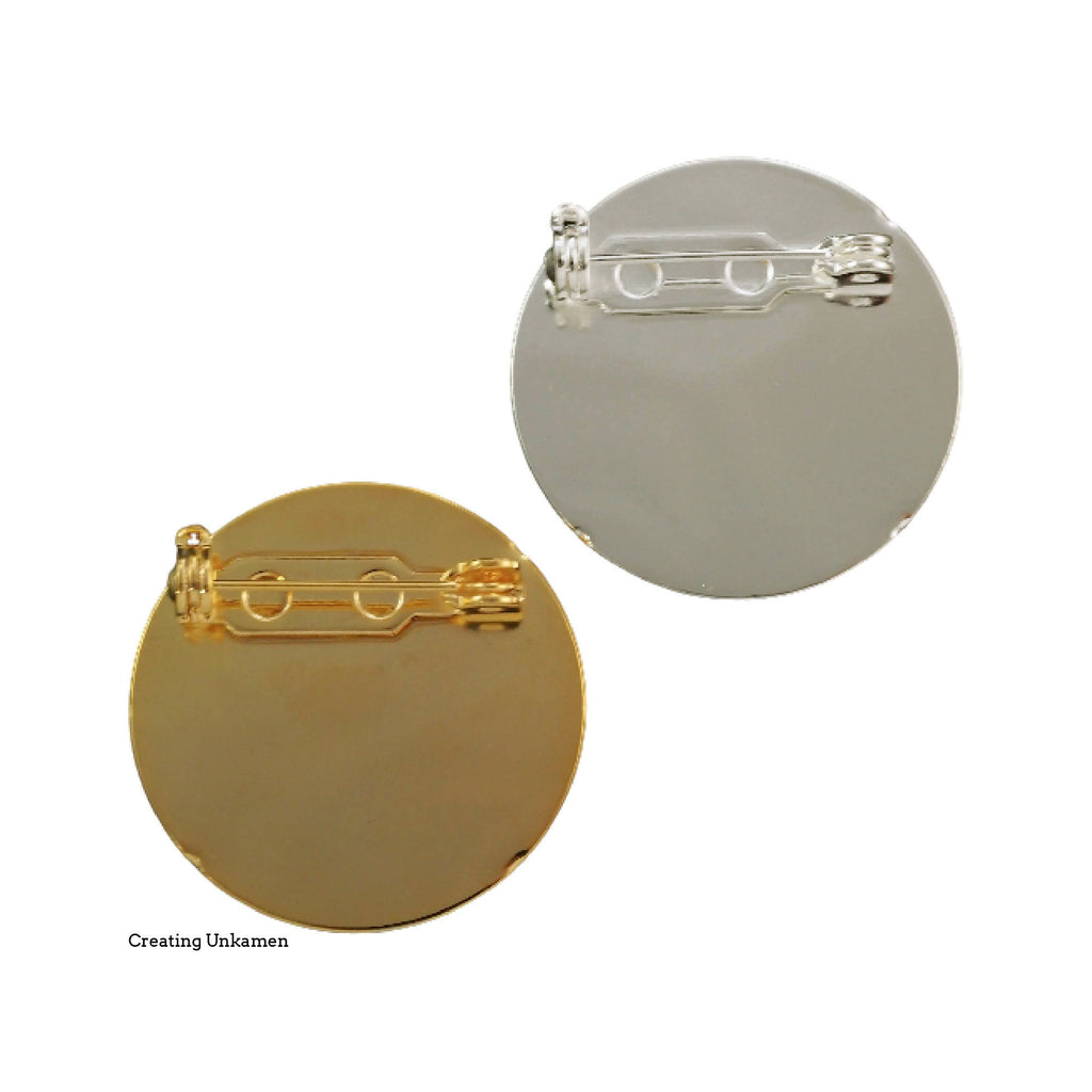 4 - Gold or Silver Plated Round 26mm Pin Backs - Best Commercially Made